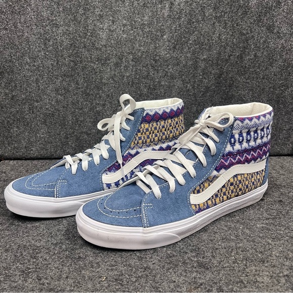 VANS Sk8-Hi Fair Isle Blue/Multicolor Size 9.5 Men’s/ 11 Womens - Picture 10 of 12